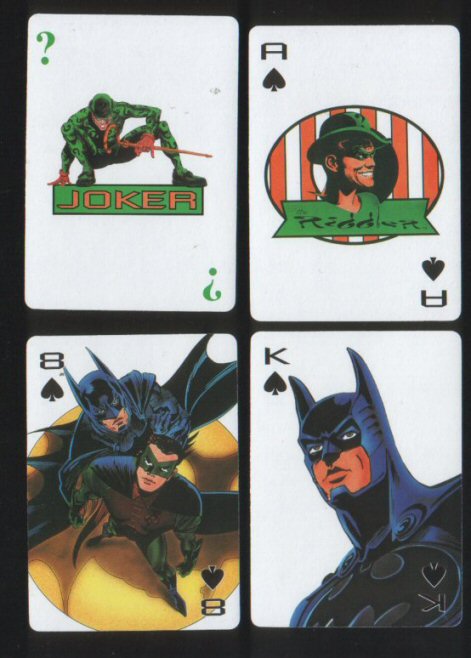 Non-standard playing cards. Batman Forever. 1994 colourful non-standard card, nice art, amazing joker. 52 + 2 sc + special Joker + box, all Mint 